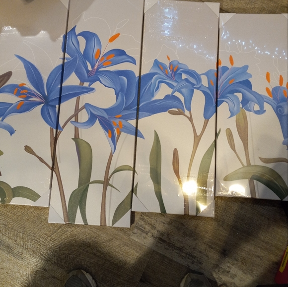 7 piece watercolor easter lilies print large wall art.